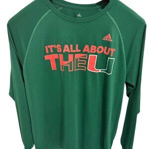 Miami Hurricanes Its All About the U Long Sleeve T Shirt Medium Adidas Vintage